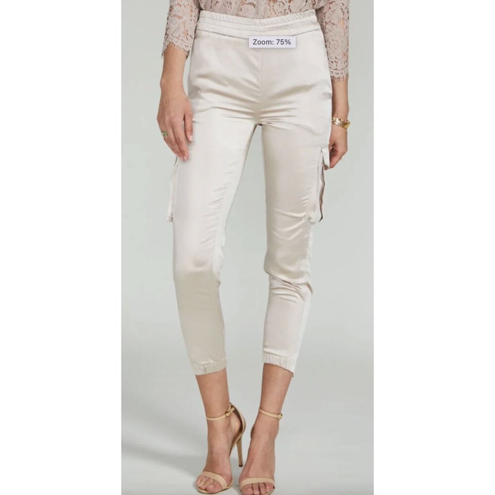NWT Generation Love Chandra Satin Joggers Champagne Beige Size XS $235 [jb] - Picture 2 of 10